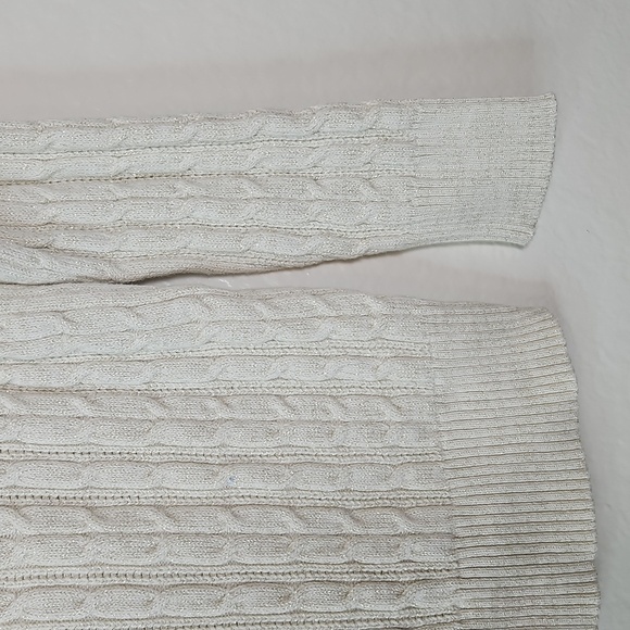 St. John's Bay Cable Knit Crewneck Sweater - Off-White - Picture 6 of 11